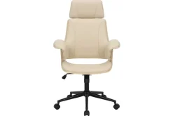 Höhenverstellbarer Bürostuhl MANHATTAN natur Eiche creme beige Kunstleder drehbar