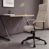 Höhenverstellbarer Bürostuhl LAZIO taupe Vogue Velours Samt drehbar mit Rollen