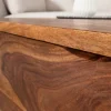Höhenverstellbarer Couchtisch MAKASSAR FUNCTION 110cm braun Sheesham Massivholz stone finish