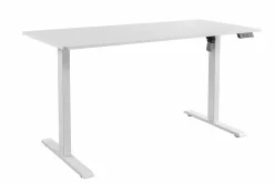 Höhenverstellbarer Schreibtisch WHITE DESK 140cm weiß Metallgestell Bürotisch