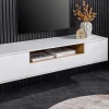 Hängendes TV-Board LOFT 150cm weiß natur fünf Fächer mit Schublade