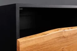 Hängendes TV-Lowboard ORGANIC ARTWORK 140cm anthrazit Akazie Massivholz Baumkante