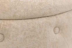 Hocker MODERN BAROCK 60cm champagner greige Bouclé mit Stauraum