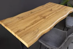 Industrial Bartisch WILD 120cm braun Wildeichen-Optik schwarz Metall X-Gestell