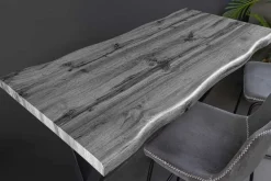 Industrial Bartisch WILD 120cm grau Wildeichen-Design schwarz Metall X-Gestell