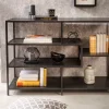 Industrial Bücherregal SLIM LINE 114cm Esche schwarz fünf Regalböden