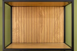 Industrial Bücherregal SLIM LINE 185cm Wildeiche schwarz Metall mit Schubladen
