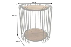 Industrial Beistelltisch TRUE ELEMENTS 50cm natur Akazie Massivholz