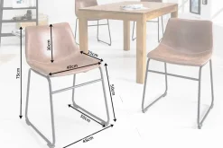 Industrial Design Stuhl DJANGO vintage braun mit Eisengestell