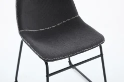 Industrial Design Stuhl DJANGO grau Cord mit Metallgestell