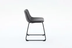 Industrial Design Stuhl DJANGO grau Cord mit Metallgestell