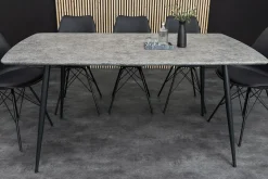 Industrial Esstisch APARTMENT 120cm grau Beton-Design schwarzes Metallgestell
