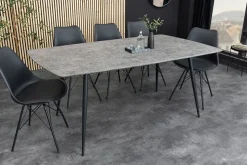 Industrial Esstisch APARTMENT 120cm grau Beton-Design schwarzes Metallgestell