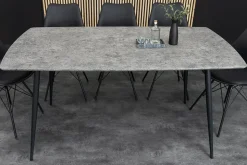 Industrial Esstisch APARTMENT 120cm grau Beton-Design schwarzes Metallgestell