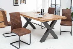 Industrial Freischwinger Stuhl APARTMENT antik braun mit Metallgestell