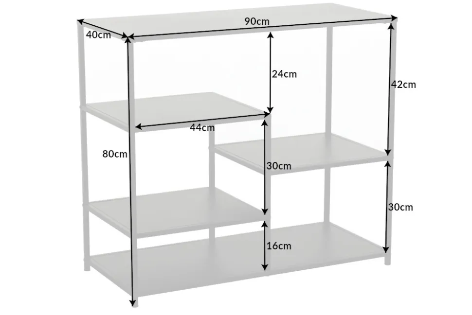 Industrial Regal DURA STEEL 90cm schwarz Metall Konsole