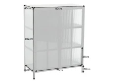 Industrial Vitrine DURA STEEL 80cm schwarz Metall Riffelglas