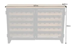 Industrial Weinschrank BODEGA 130cm recyceltes Pinienholz natur Weinregal für 55 Flaschen