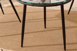 In- und Outdoor Bistro Balkon-Set PARIS schwarz Polyrattan Sitzgruppe inkl. Tisch