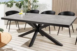 In- und Outdoor Esstisch GALAXIE 200cm hellgrau Keramik anthrazit Aluminium
