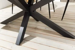 In- und Outdoor Esstisch GALAXIE 200cm hellgrau Keramik anthrazit Aluminium