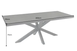 In- und Outdoor Esstisch GALAXIE 200cm anthrazit Keramik Aluminium wetterfest