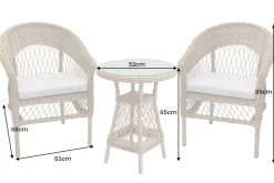 In- und Outdoor Garten-Set ELYSEE natur taupe Polyrattan Aluminium inkl. Tisch Kissen