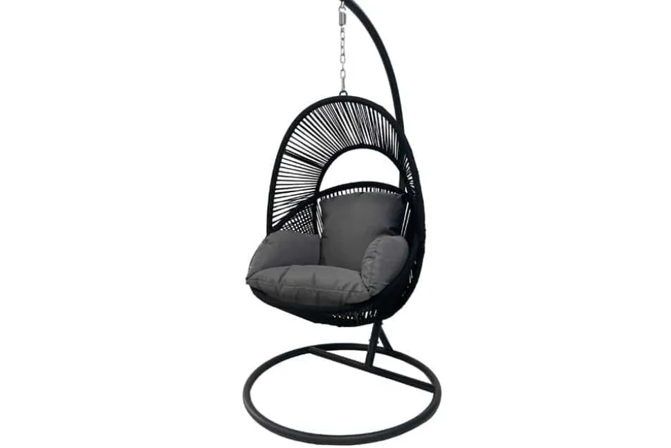 In- und Outdoor Hängesessel AIR ROPE anthrazit schwarz inkl. Kissen