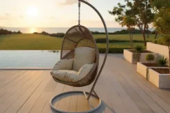 In- und Outdoor Hängesessel AIR ROPE beige greige inkl. Kissen