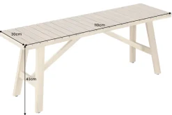 In- und Outdoor Sitzbank BALI 110cm natur hell Akazienholz wetterfest Balkonbank