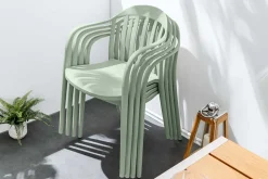 In- und Outdoor Stuhl STUDIO ITALIA salbei stapelbar Kunststoff Gartenstuhl