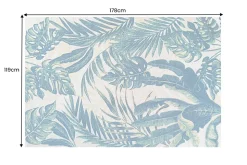 In- und Outdoor Teppich LEAF 180x120cm blau grün Blatt-Design Läufer wetterfest