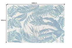 In- und Outdoor Teppich LEAF 240x160cm grün beige Blatt-Design wetterfest