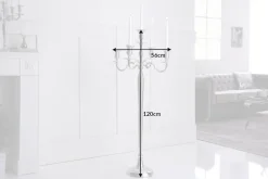 Kerzenständer MODERN BAROCK 120cm silber 5-armig Lüster Aluminium poliert Kerzenhalter