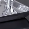 Kerzenständer MODERN BAROCK 30cm 7-flammig silber Aluminium poliert Kerzenhalter Deko-Platte