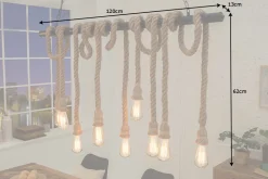 Maritime Hängeleuchte SEVEN SEAS II 120cm Seil Lampe mit 10 Leuchten