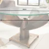 Maritimer Couchtisch OCEAN M 60cm kupfer geflammt rund Schiffsschraube Glasplatte