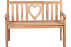 Massive Gartenbank EMPIRE TEAK Herz 120cm natur Teakholz