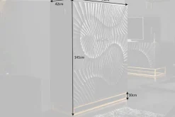 Massiver Barschrank SCORPION 141cm schwarz Mangoholz mit 3D Schnitzereien