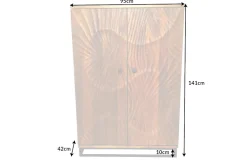 Massiver Barschrank SCORPION 141cm braun Mangoholz aufwendige 3D Schnitzereien