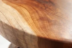 Massiver Beistelltisch ROOT 40cm Teakholz Hocker aus Wurzelholz