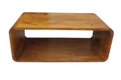Massiver Couchtisch CUBUS 100cm braun honey finish Mangoholz handmade