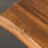 Massiver Couchtisch GENESIS 110cm braun anthrazit Akazie Baumkante Kufengestell