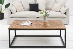 Massiver Couchtisch INFINITY HOME 100cm Mangoholz Industrial Design