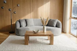 Massiver Couchtisch MAKASSAR 100cm natur Mangoholz cream finish einzigartige Maserung