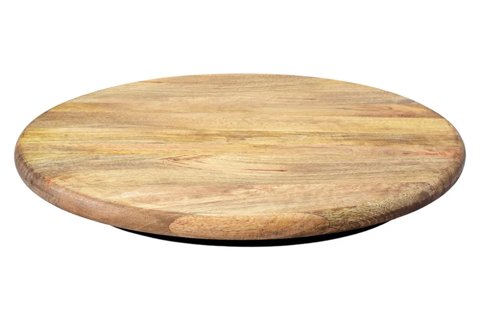 Massiver Drehteller SERVANT 60cm natur Mangoholz drehbare Servierplatte rund