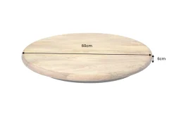 Massiver Drehteller SERVANT 60cm natur Mangoholz drehbare Servierplatte rund