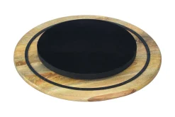 Massiver Drehteller SERVANT 50cm natur Mangoholz drehbare Servierplatte rund