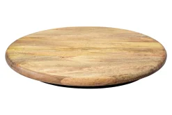 Massiver Drehteller SERVANT 50cm natur Mangoholz drehbare Servierplatte rund