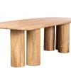 Massiver Esstisch ART DECO 240cm natur Mangoholz mit Säulenfüßen